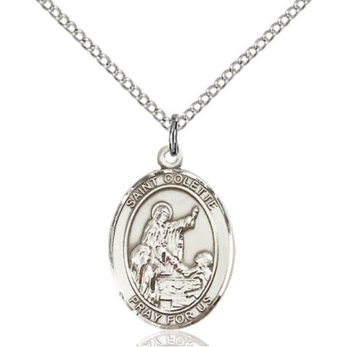 Sterling Silver St. Colette Pendant w/ Chain