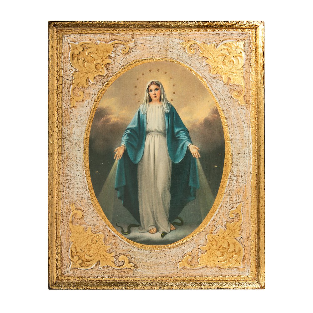 Miraculous Mary Florentine Plaque - 8.8" x 11"