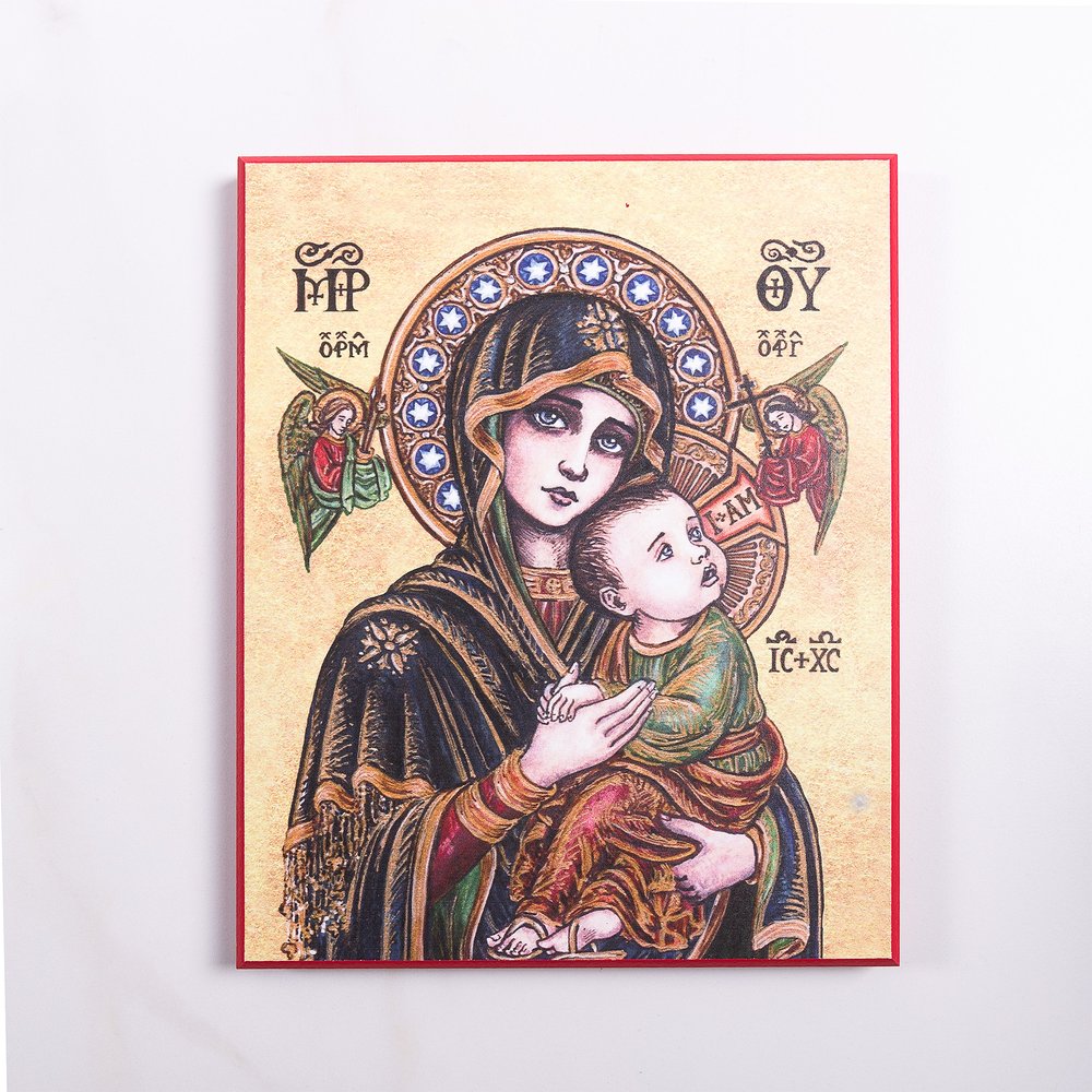 Our Lady of Perpetual Help Modern Icon Plaque - 8" x 10"
