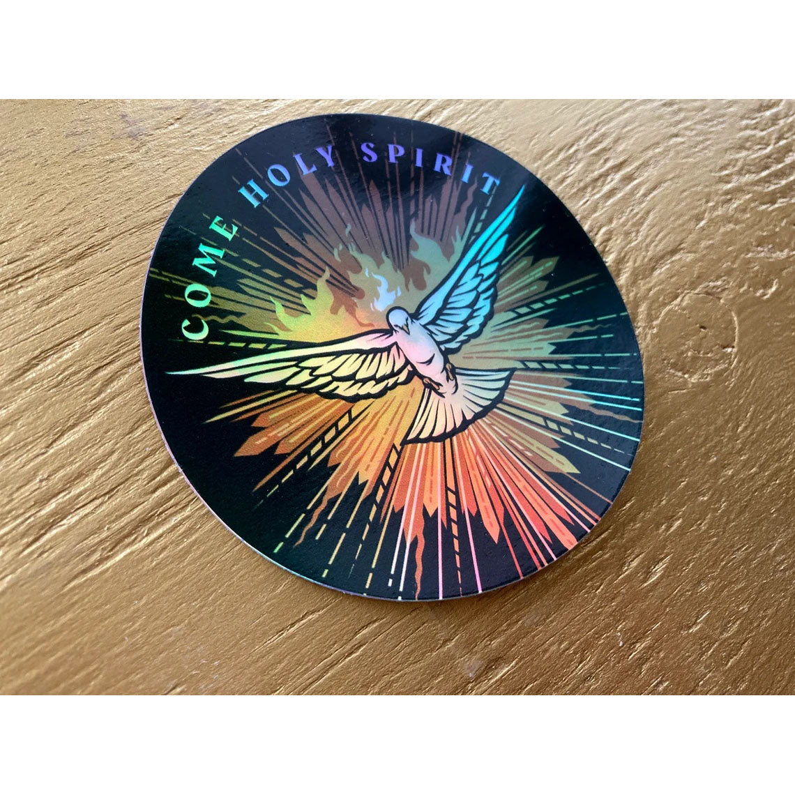 Come Holy Spirit Holographic Vinyl Sticker - 3"