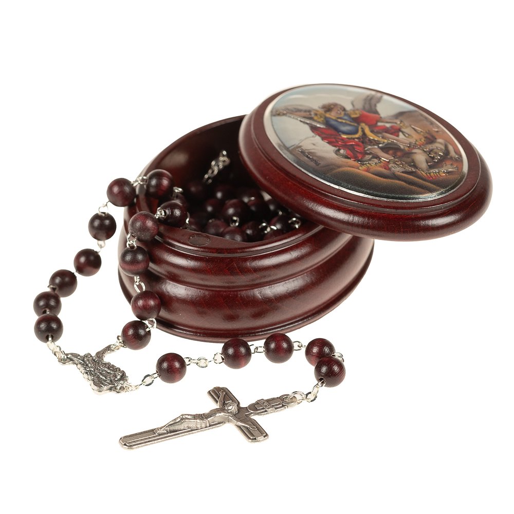 Italian St. Michael Rosary Box & Rosary Set