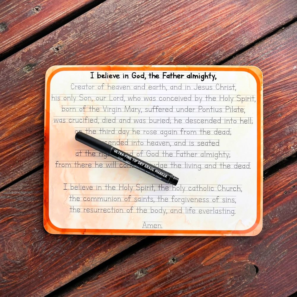 Rosary Prayers Tracing Dry-Erase Boards & Markers Set