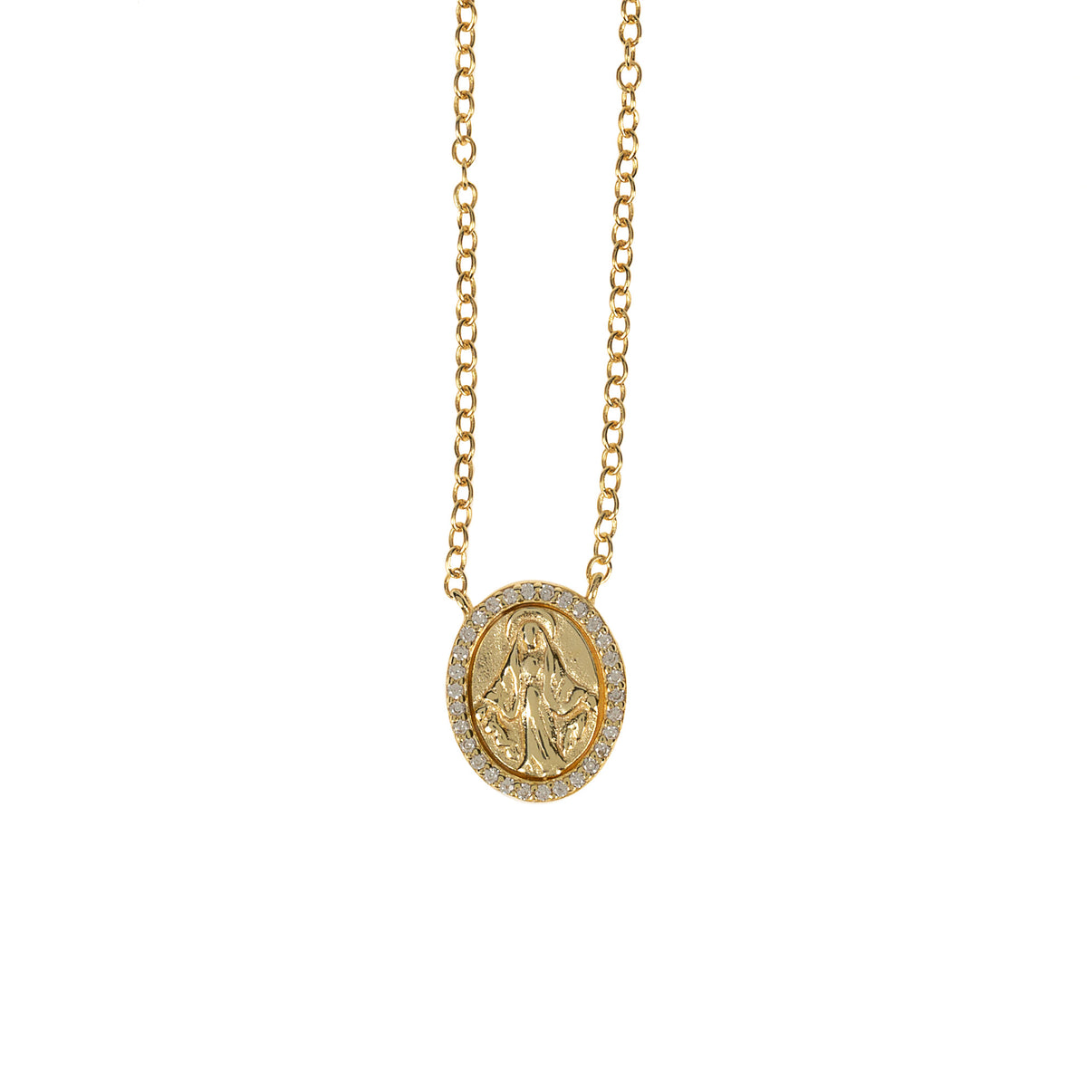 Dainty Shimmer Gold Over Sterling Silver Marian Necklace