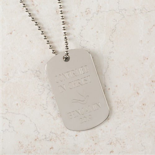 Personalized Confirmation Dog Tag Necklace