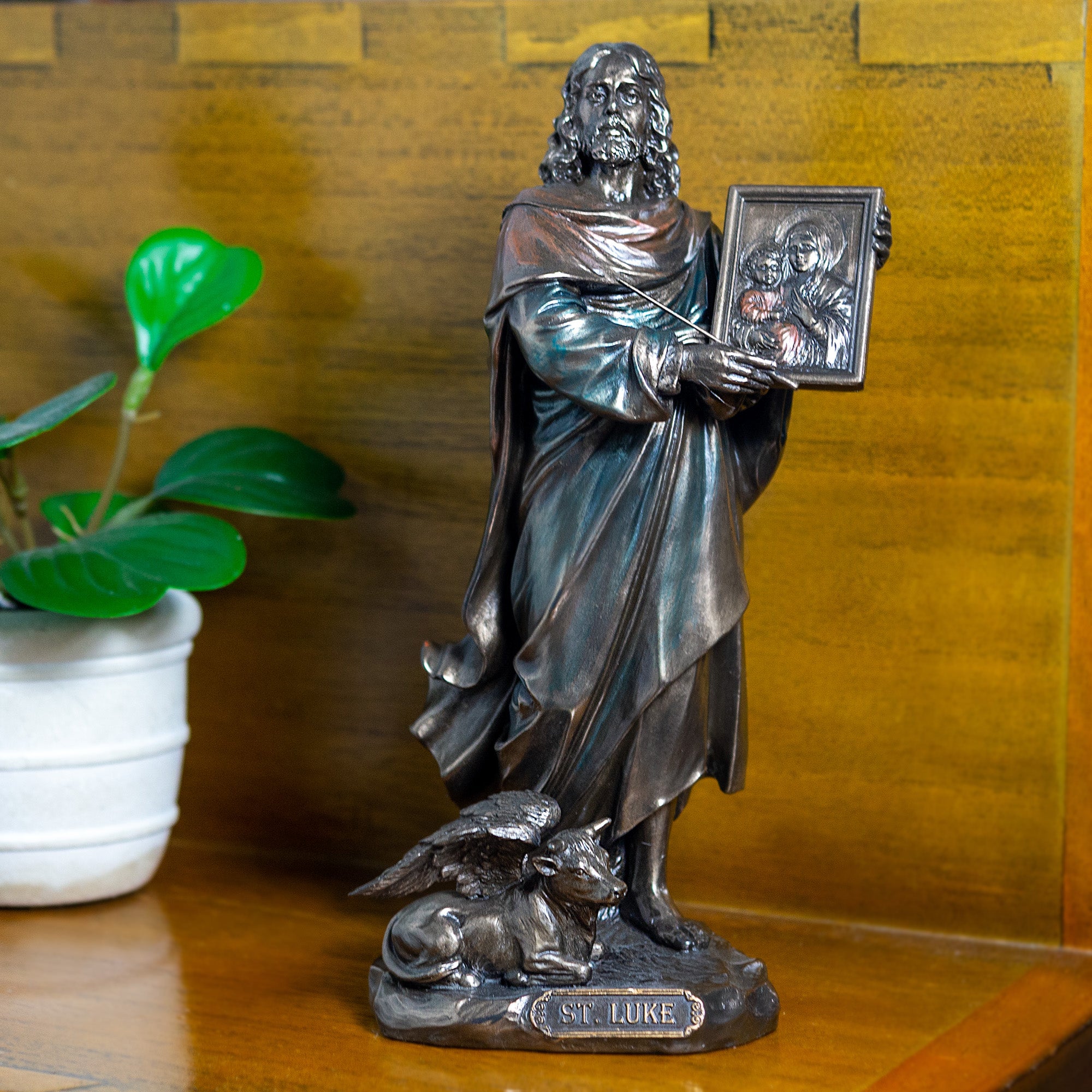 St. Luke Statue, Bronzed, 8.5"