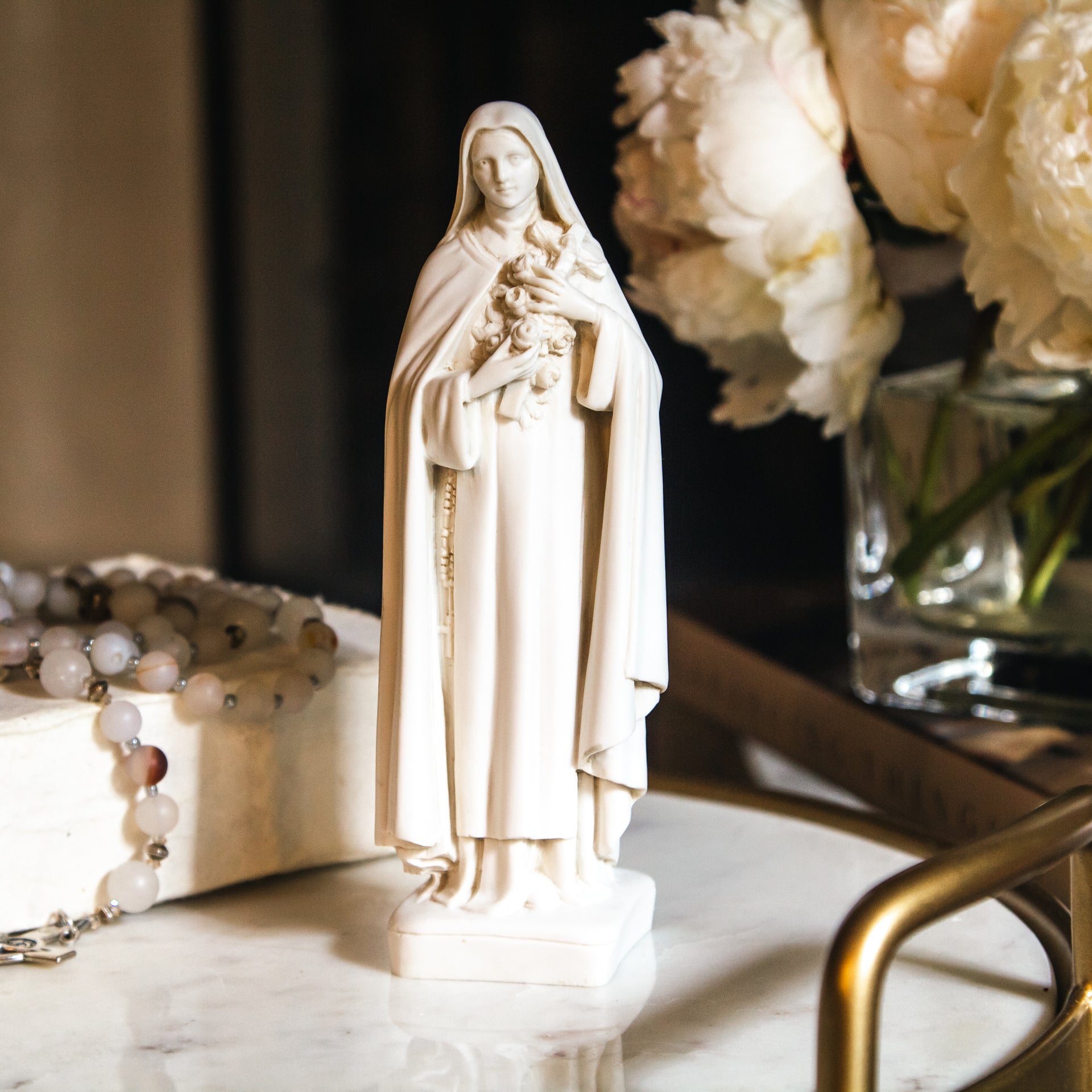 Ivory Finish St. Therese Statue - 6"