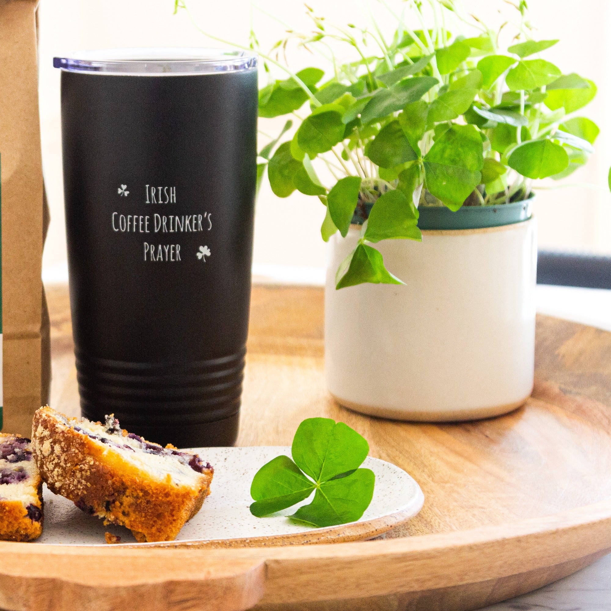 Irish Coffee Drinker's Blessing Insulated Black 20oz Tumbler