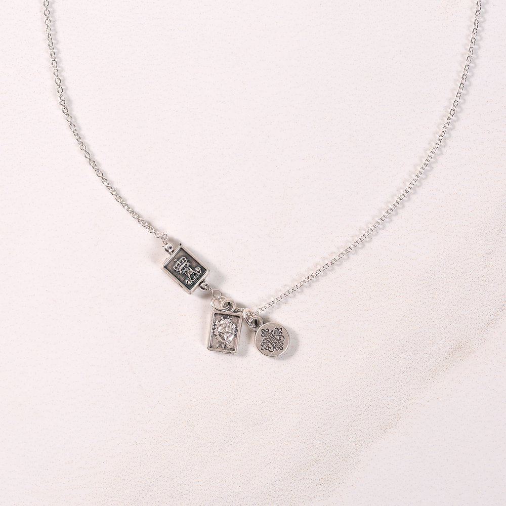 Silver Tone Petite Scapular Necklace