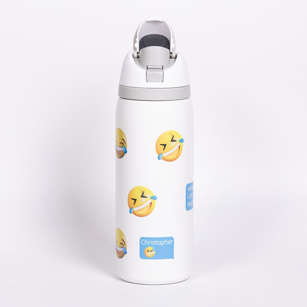 Personalized Padre Pio Laughter Emoji Water Bottle