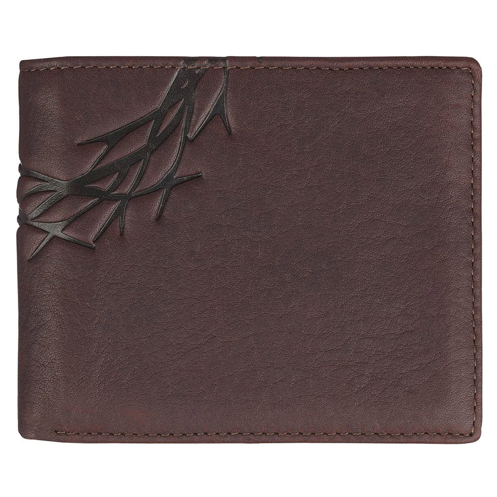 Genuine Leather Brown Crown of Thorns Wallet
