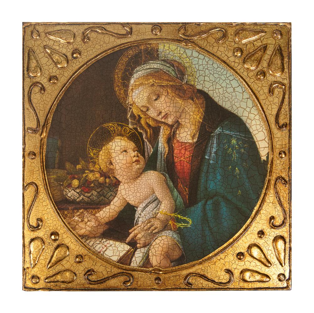Madonna of the Book Florentine Plaque - 12"