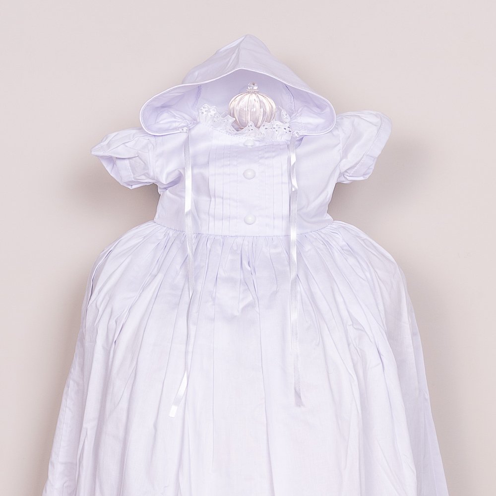 Tailored Ribbing Heirloom Handsewn Baptismal Gown Set - Multiple Sizes