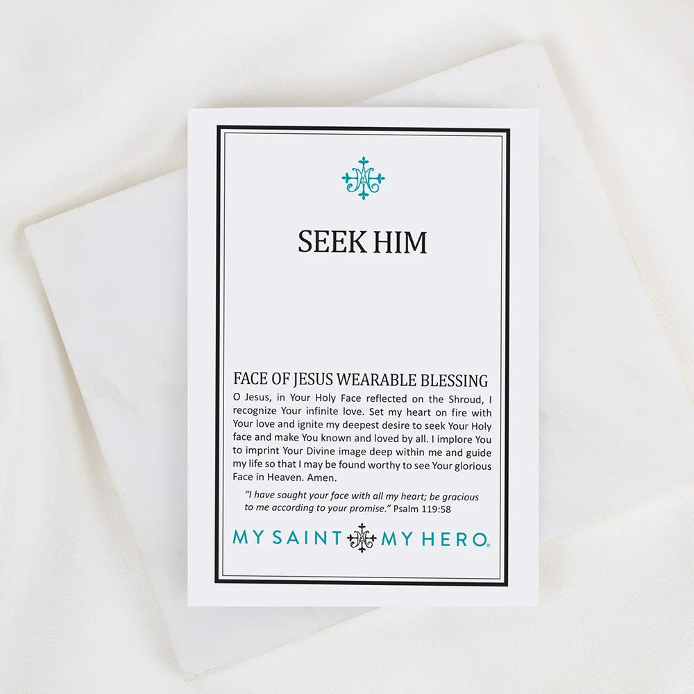 Holy Face Seek Him Necklace - 18" or 24" Chain