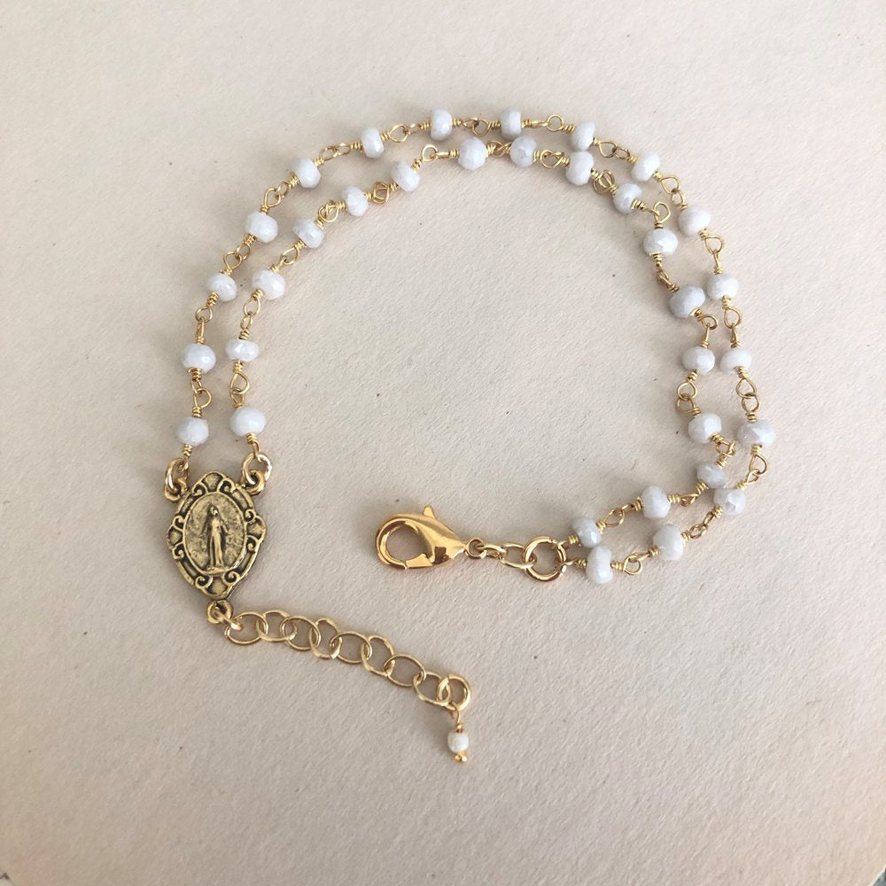 Two-Strand Pearl Opalite Marian Bracelet