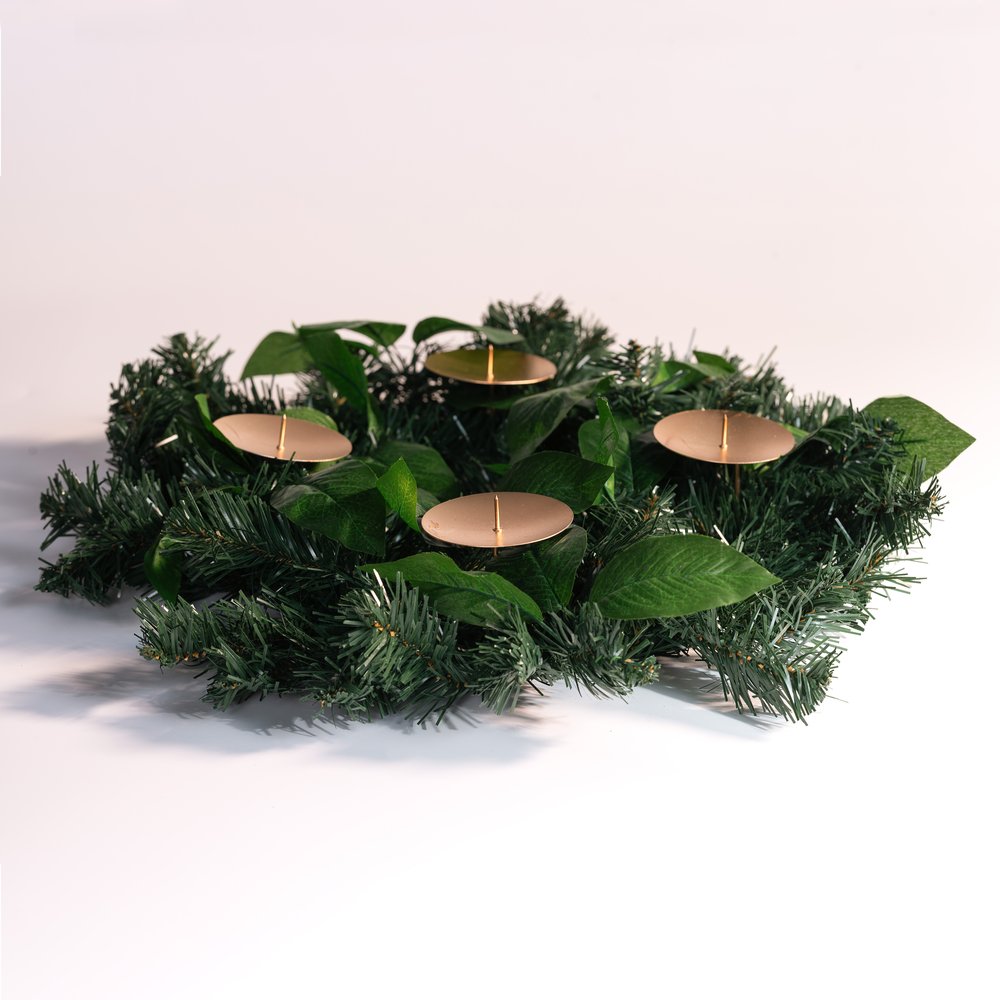 Traditional  Faux Greenery Advent Wreath