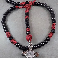 Black Monk Rosary in Red & Black