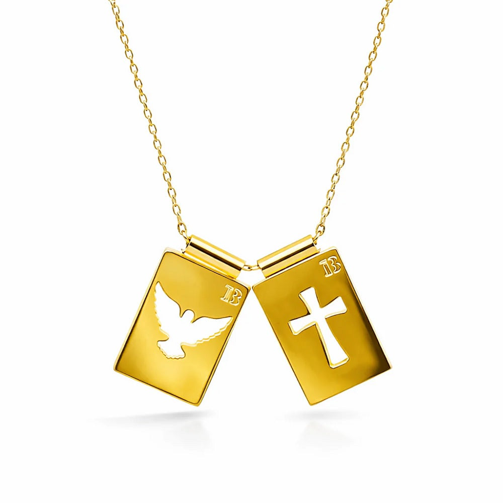 Holy Spirit & Cross Scapular Necklace