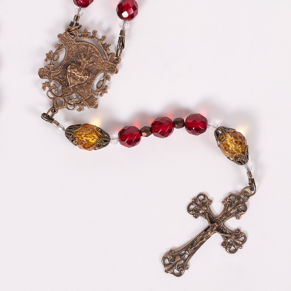 Sacred Heart of Jesus Crystal Rosary - Catholic Company Rosary of the Year 2027