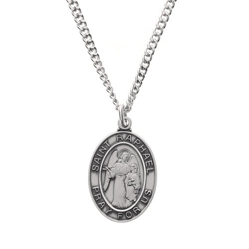 St. Raphael Sterling Silver Oval Medal The Catholic Company® — free download