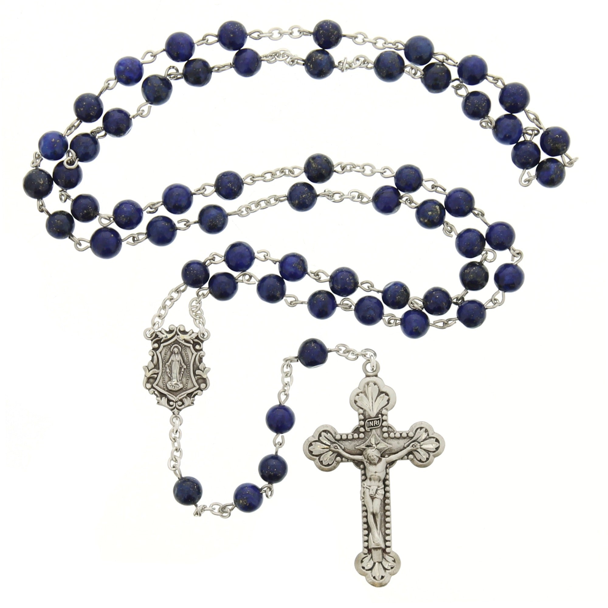 Royal Blue Lapis & Sterling Rosary