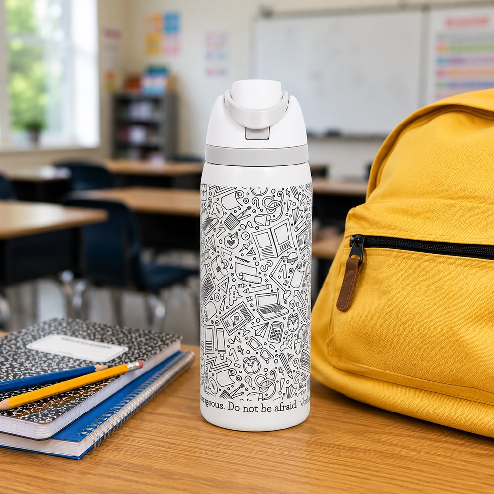 Personalized Color-Your-Own Strong & Courageous Water Bottle