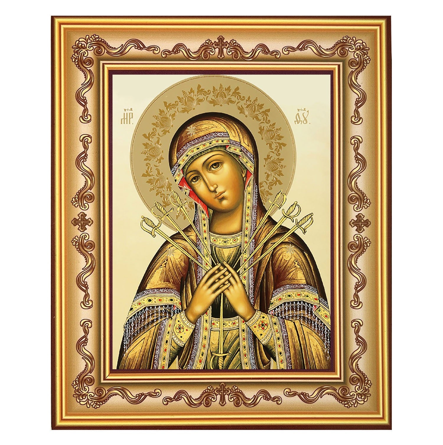 Gold Our Lady of Sorrows Framed Icon