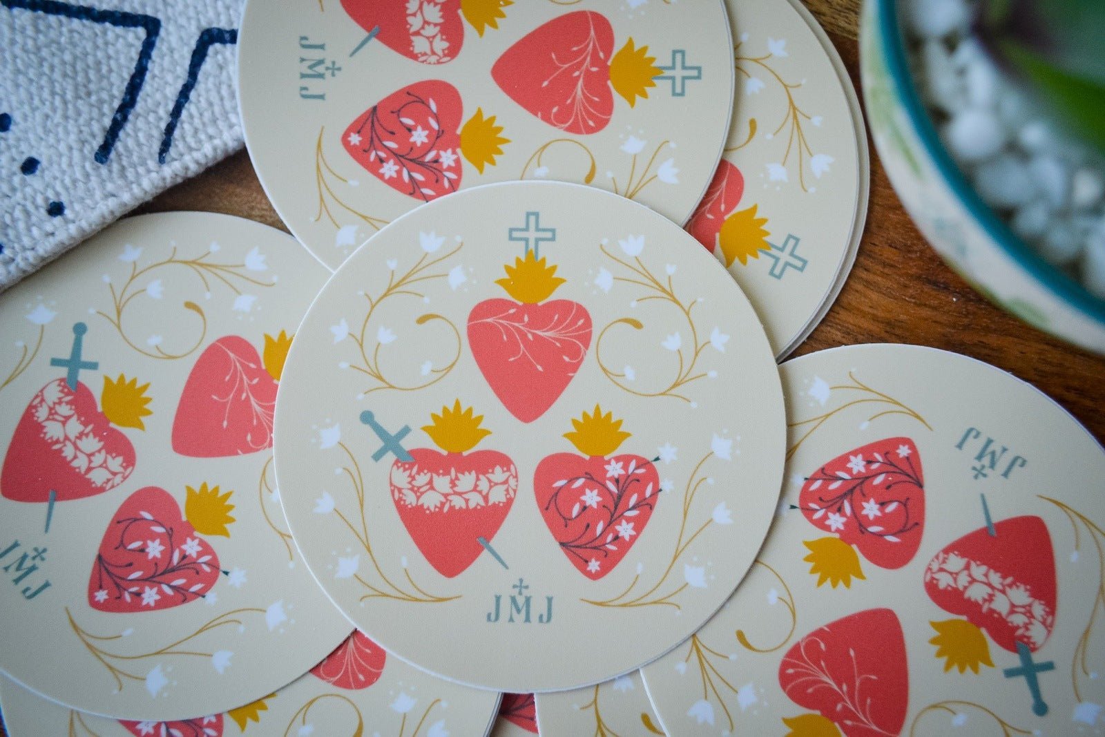 JMJ Three Hearts Vinyl Sticker