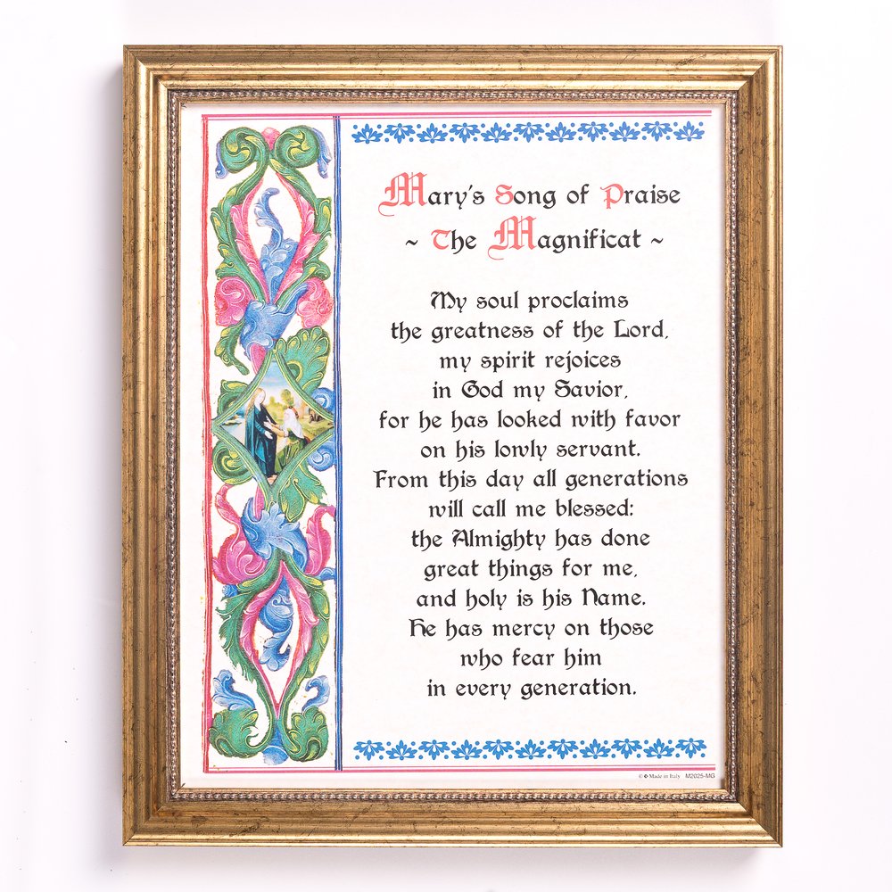 Parchment Style Magnificat Prayer Framed Print - 8" x 10"
