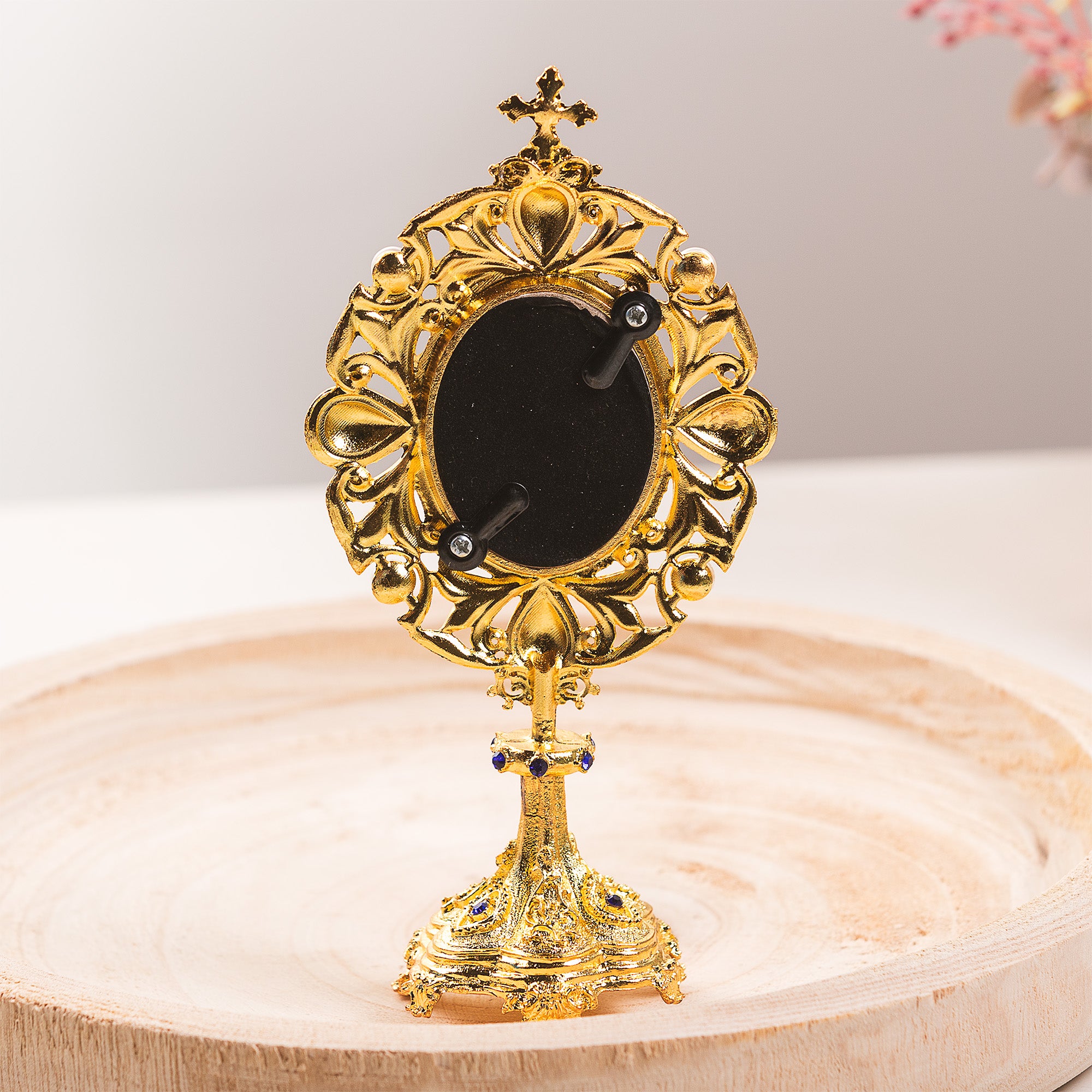 Nativity Holy Family Pearl Jeweled Monstrance Reliquary style icon Shrine, 7 inch