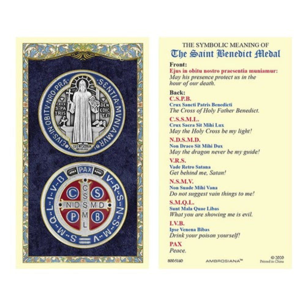 St. Benedict Medal Laminated Prayer Card
