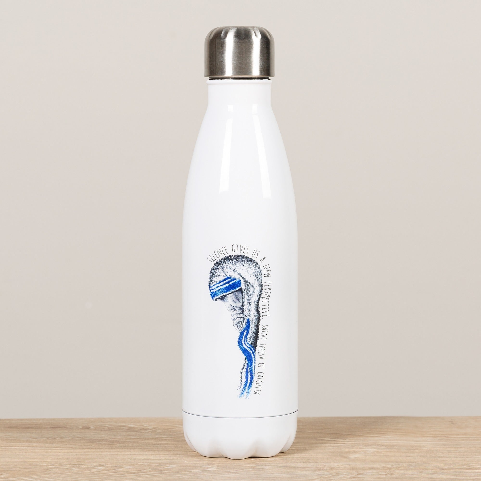 Personalized Mother Teresa "Silence" Water Bottle