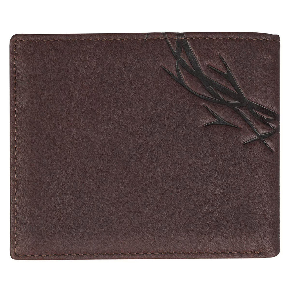 Genuine Leather Brown Crown of Thorns Wallet