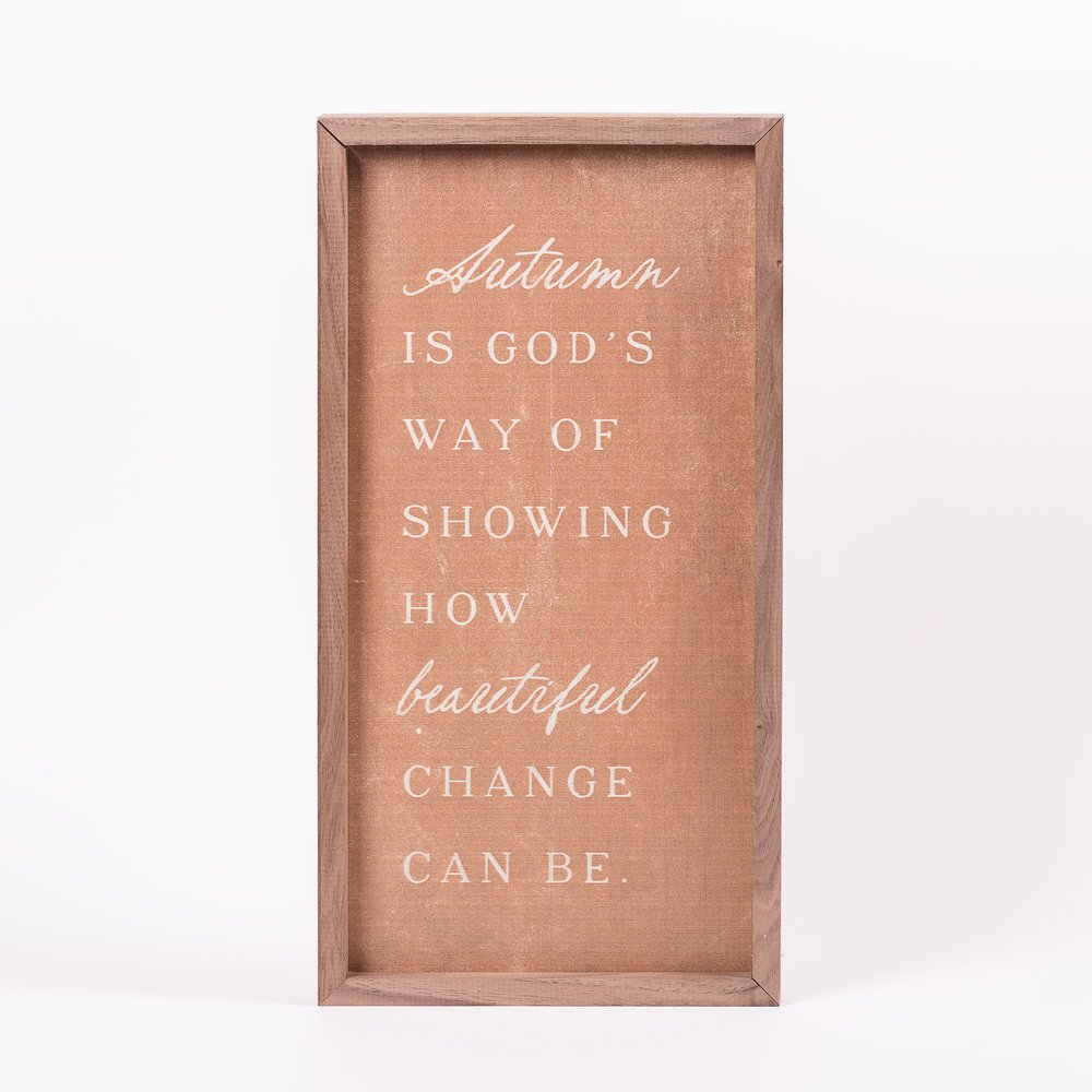 Autumn Is God's Way Framed Wood Wall Art - 8" x 16"
