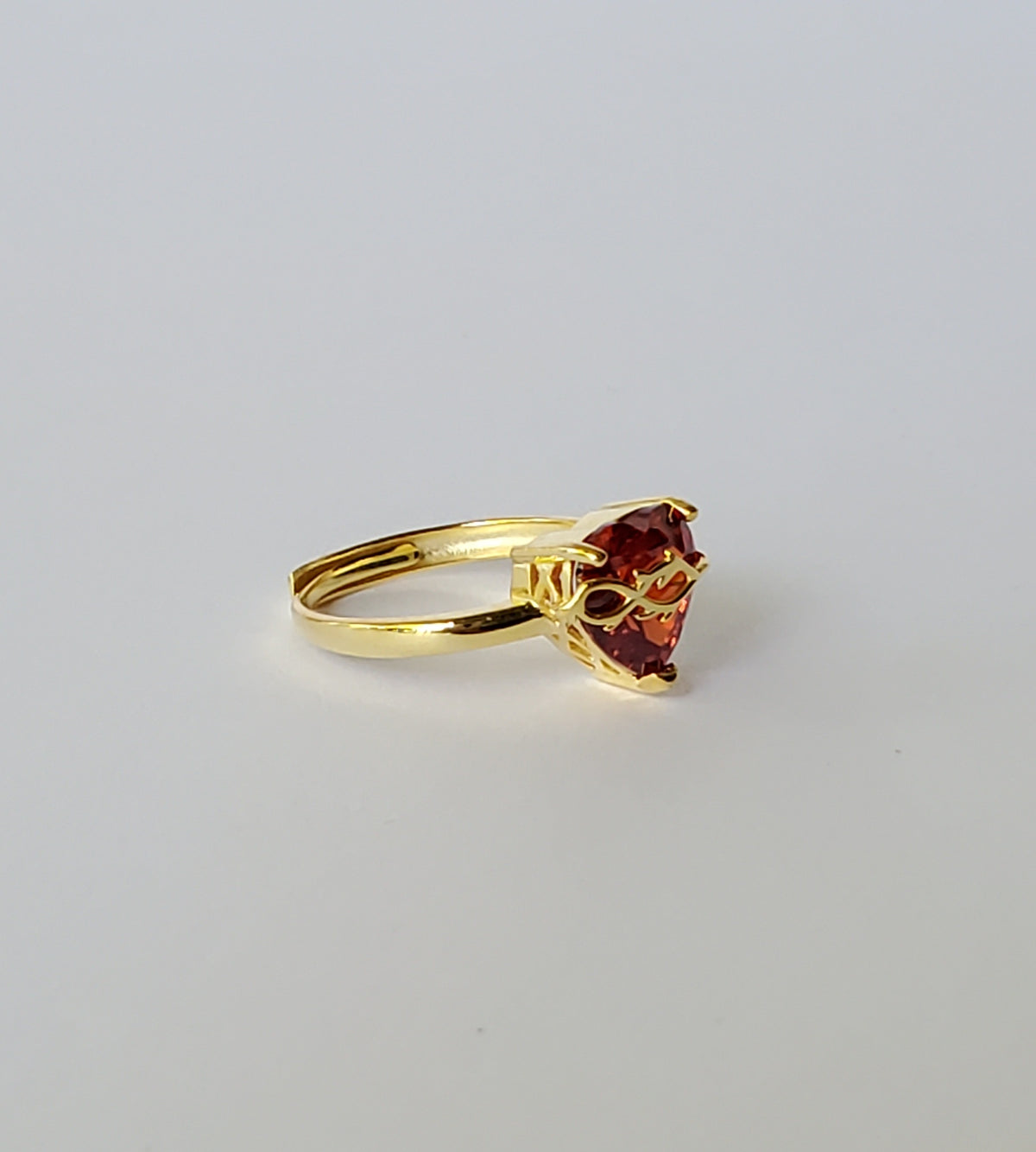 Gold Plated Sacred Heart Jeweled Ring