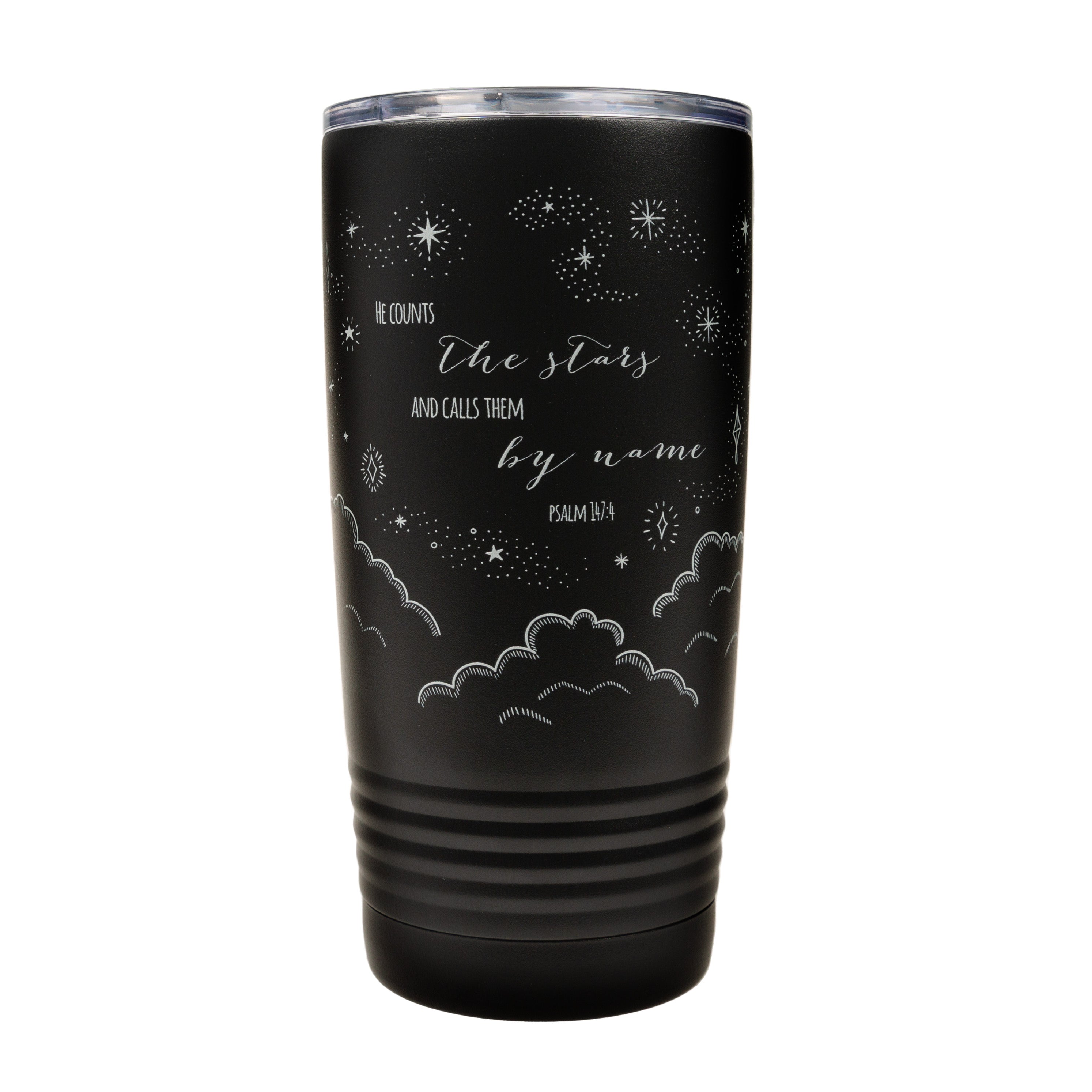 He Counts The Stars Black 20oz Insulated Tumbler