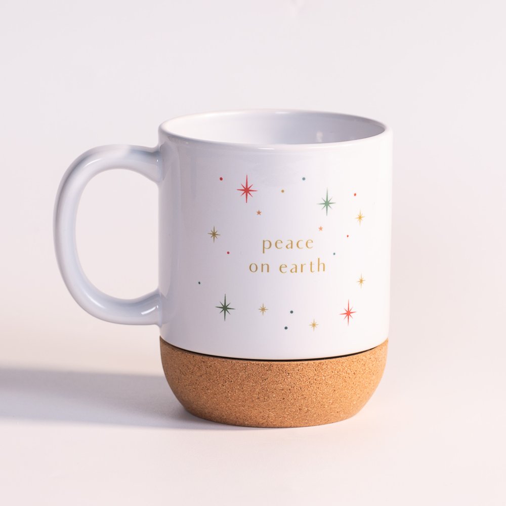 Dove of Peace Cork Bottom Christmas Mug