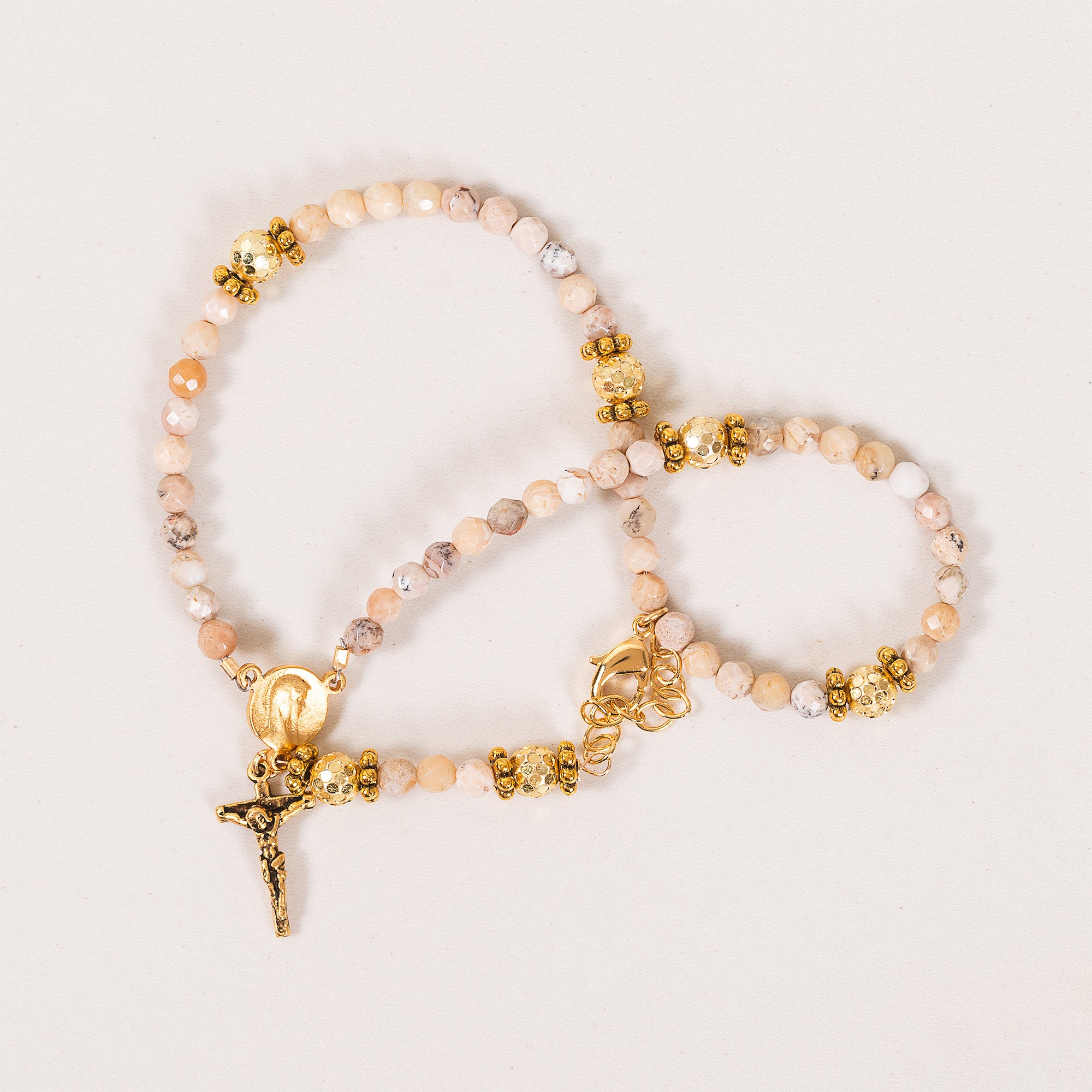 Moonstone Double Strand Rosary Bracelet