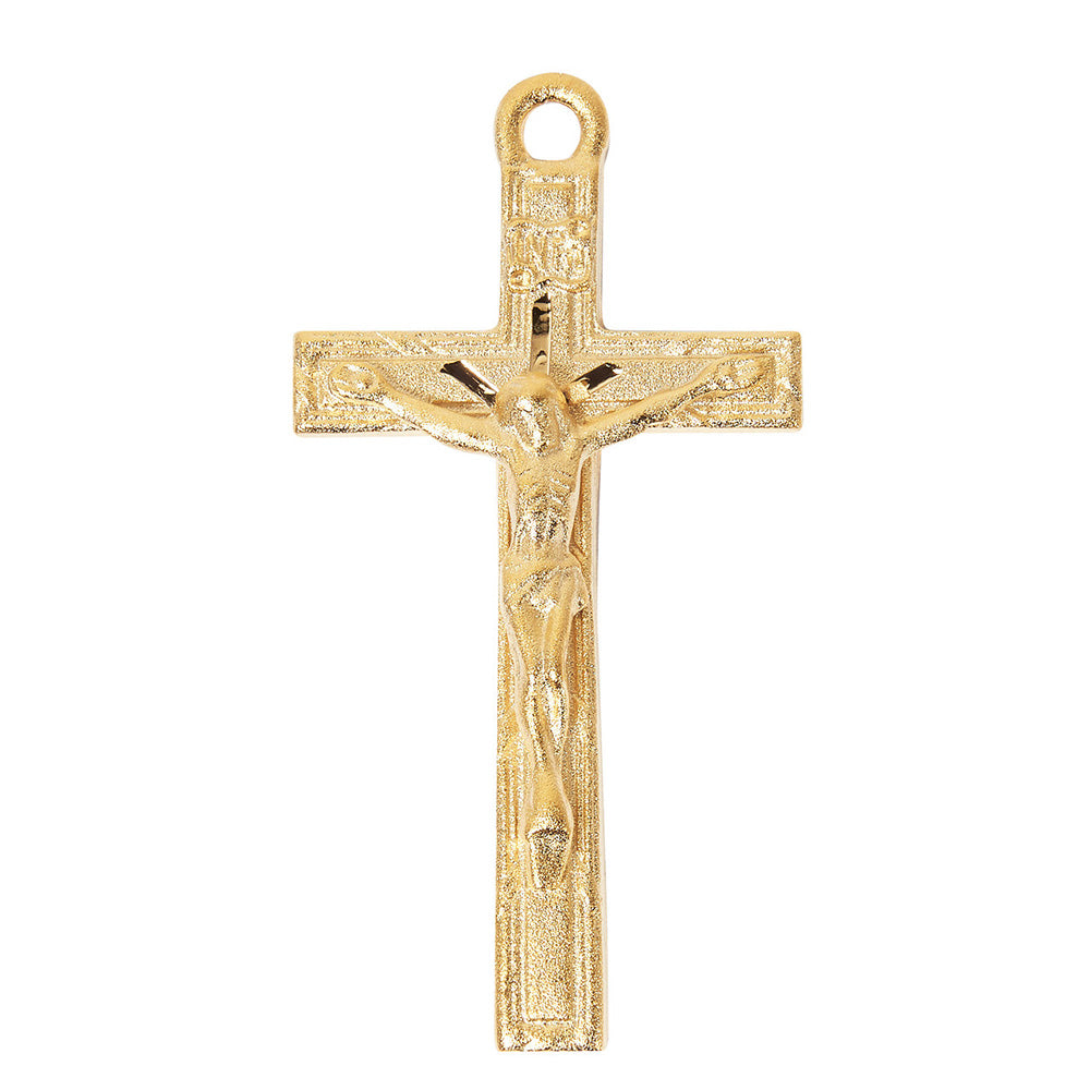 Gold Plated Narrow Crucifix Necklace - 24"