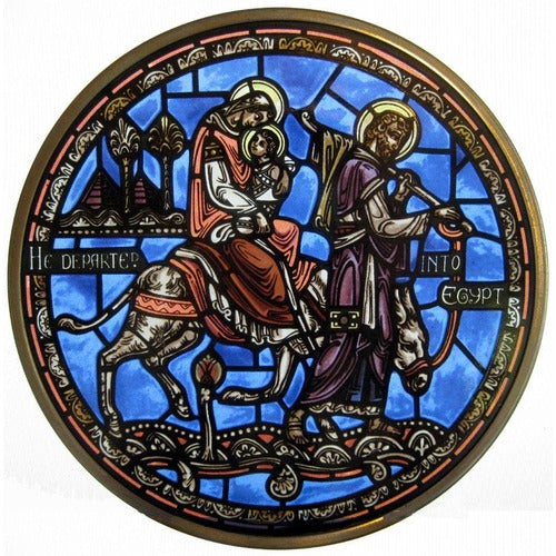Flight into Egypt Stained Glass Roundel | The Catholic Company®