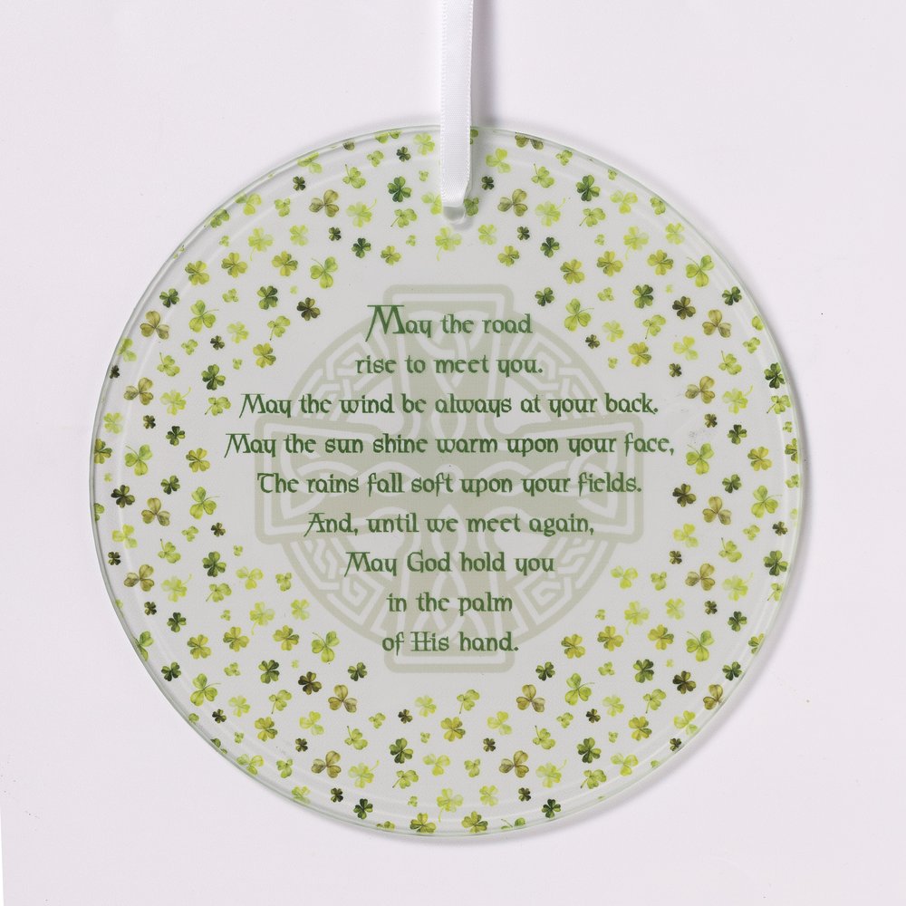 Irish Blessing Prayer Glass Suncatcher - 6" (D)