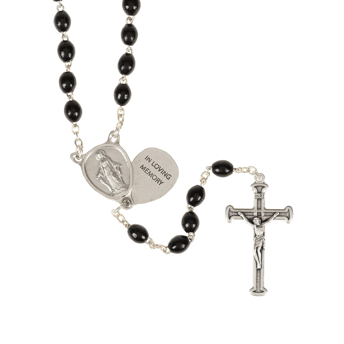 In Loving Memory Black Wood Rosary