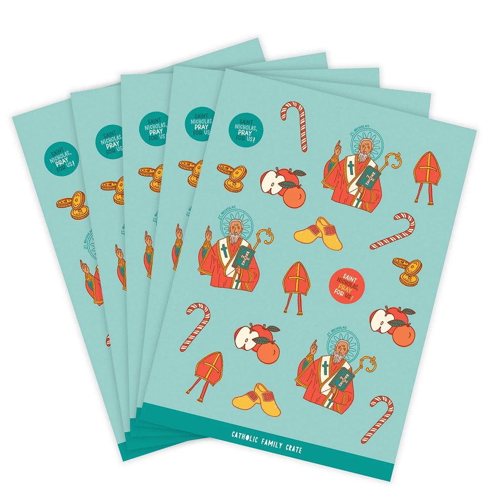 St. Nicholas Sticker Sheets - Pack of 5