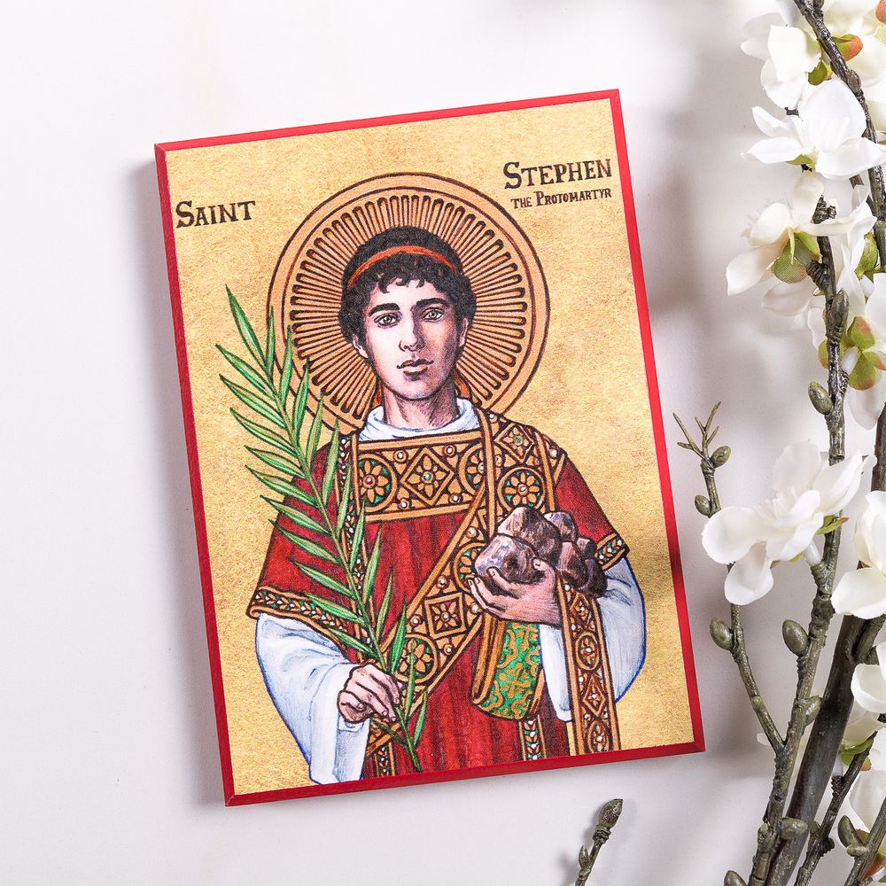 St. Stephen Modern Icon Plaque - 5" x 7"