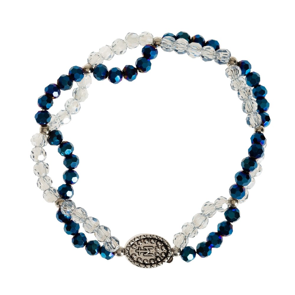 Double Strand Miraculous Medal Stretch Bracelet