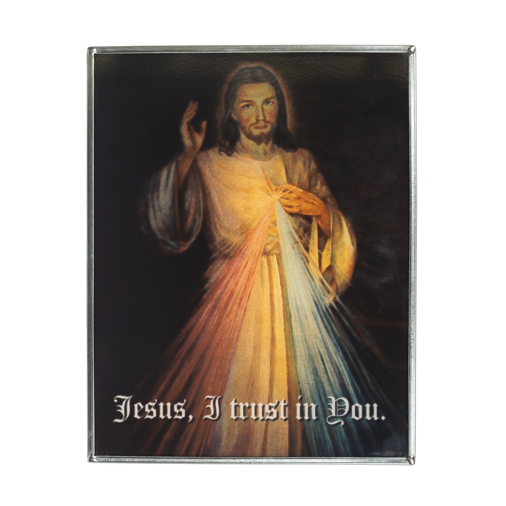 Divine Mercy Image in Stained Glass - 7' x 9"