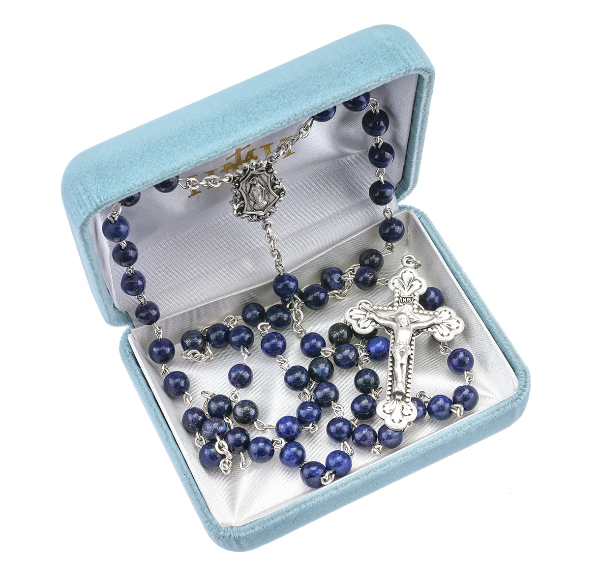 Royal Blue Lapis & Sterling Rosary
