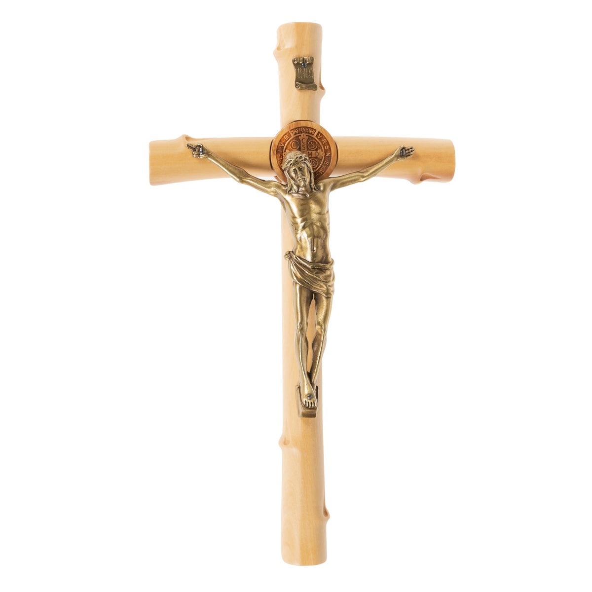 Italian St. Benedict Crucifix with Gold Corpus - 12"