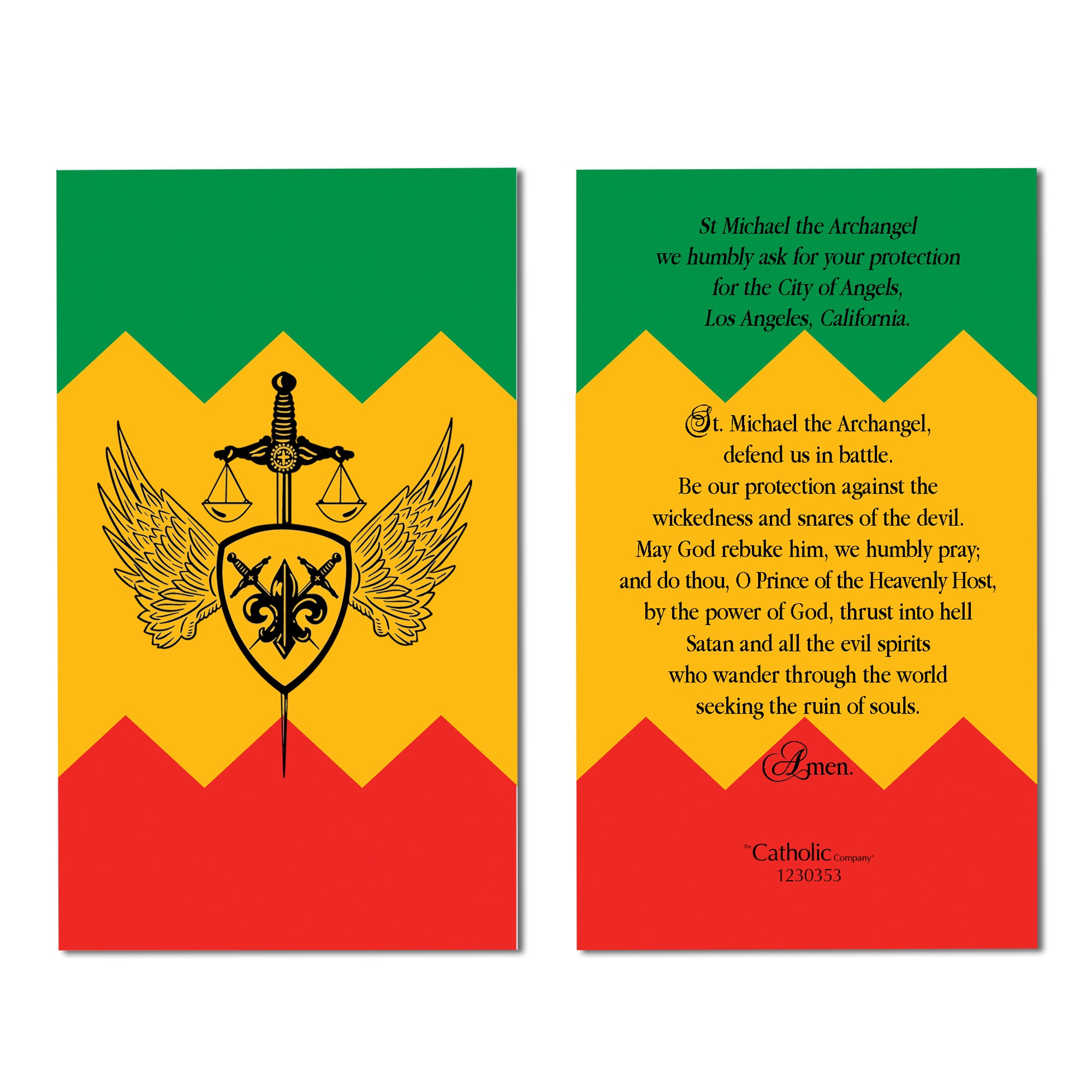 St. Michael City of Angels Prayer Card - Multiple Quantities