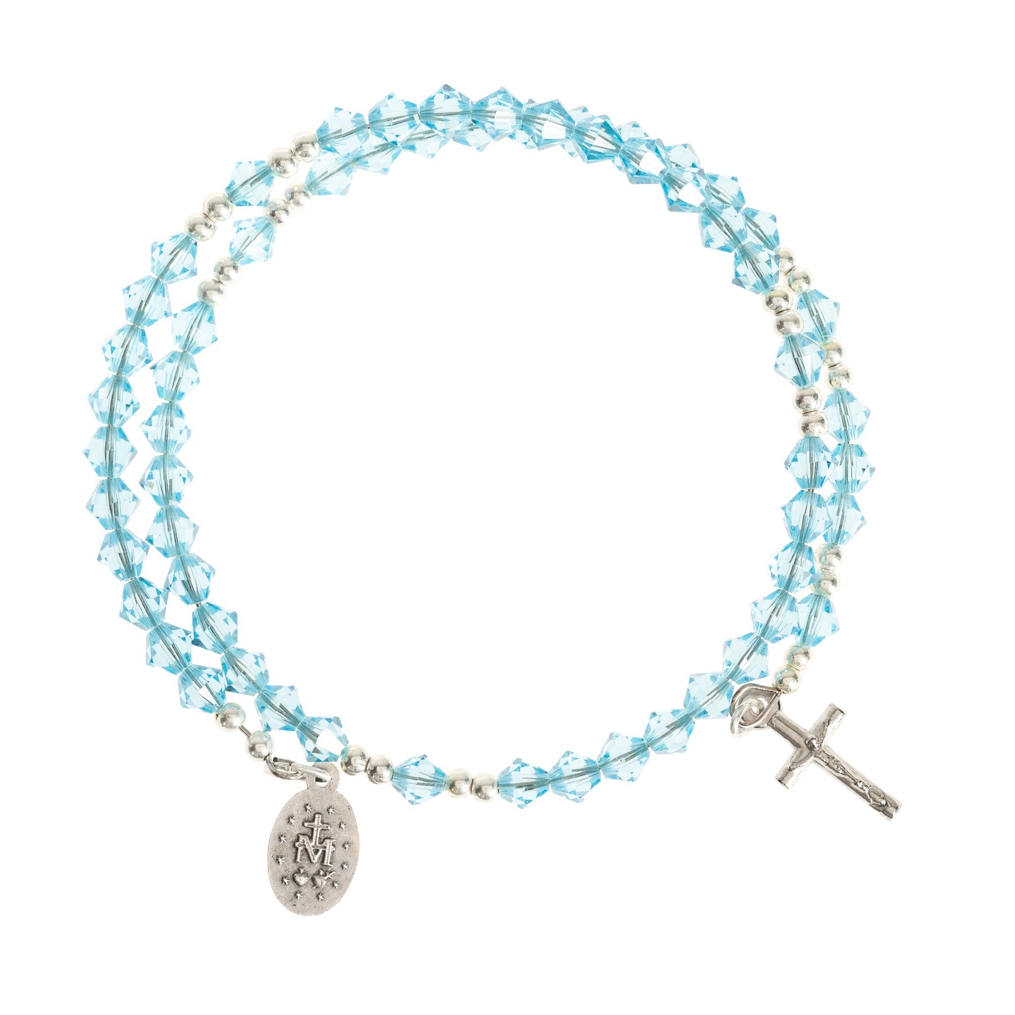 Swarovski Aqua Rosary Wrap Bracelet