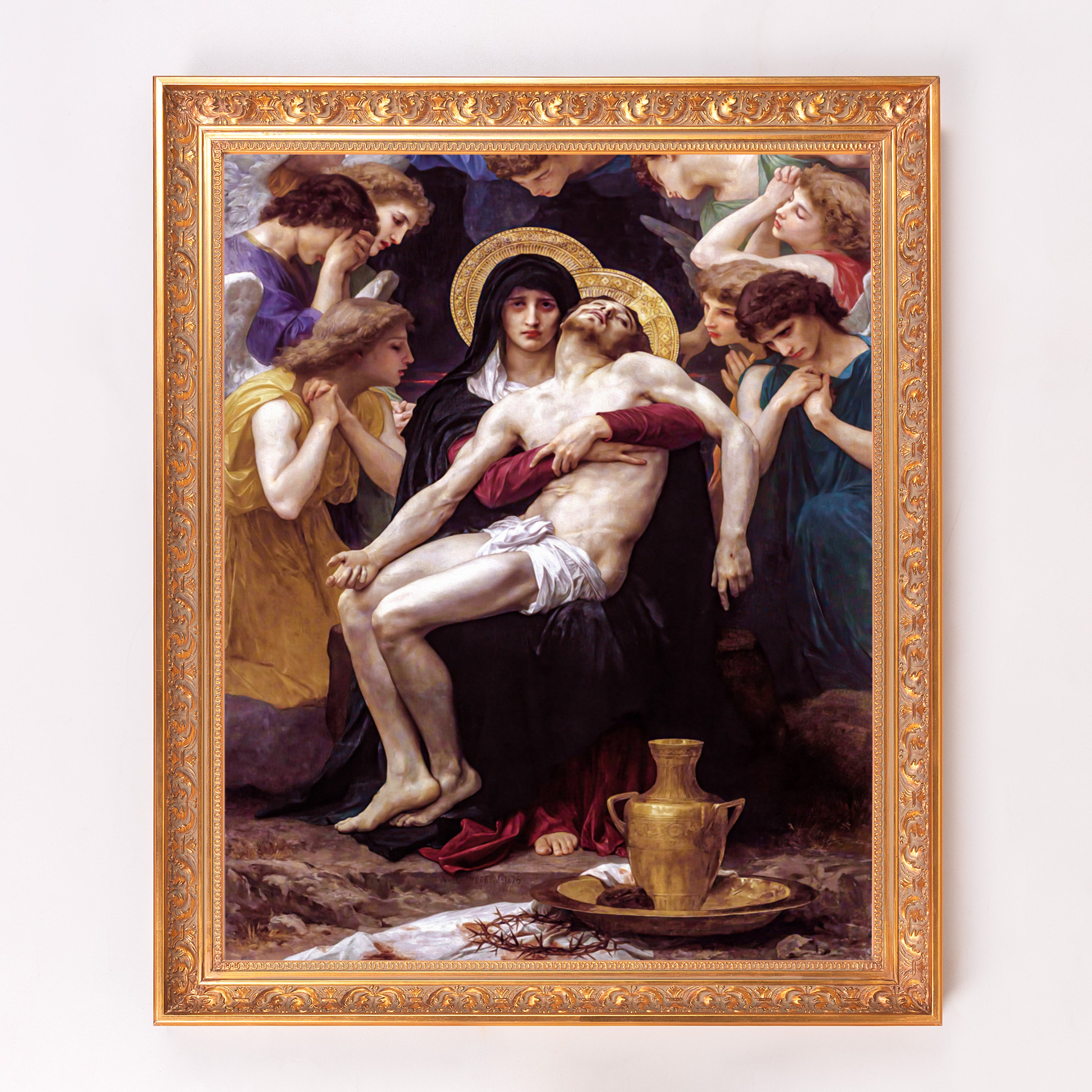 Bouguereau's Pieta Framed Canvas - Sacred Signature Collection